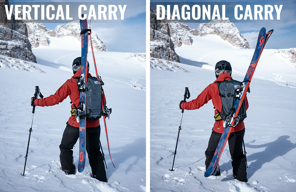 Diagonal ski outlet carry